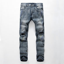 Paint Distressed Knee Jeans