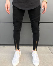 Zipper Black Skinny Jeans