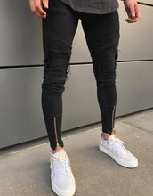 Zipper Black Skinny Jeans
