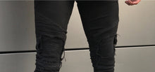 Zipper Black Skinny Jeans